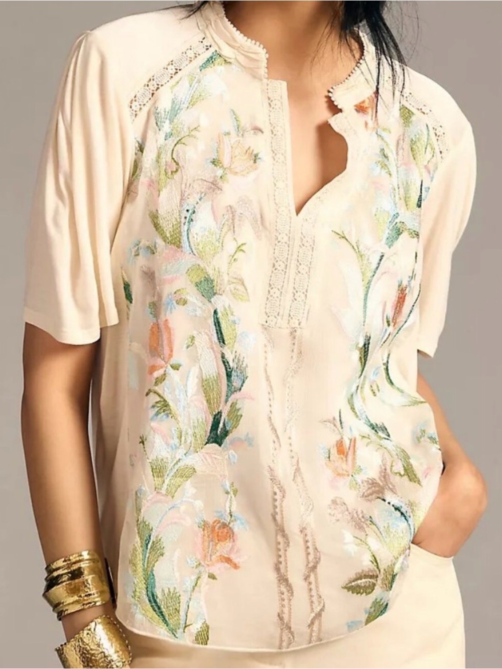 Anthropologie Eliana Embroidered Blouse